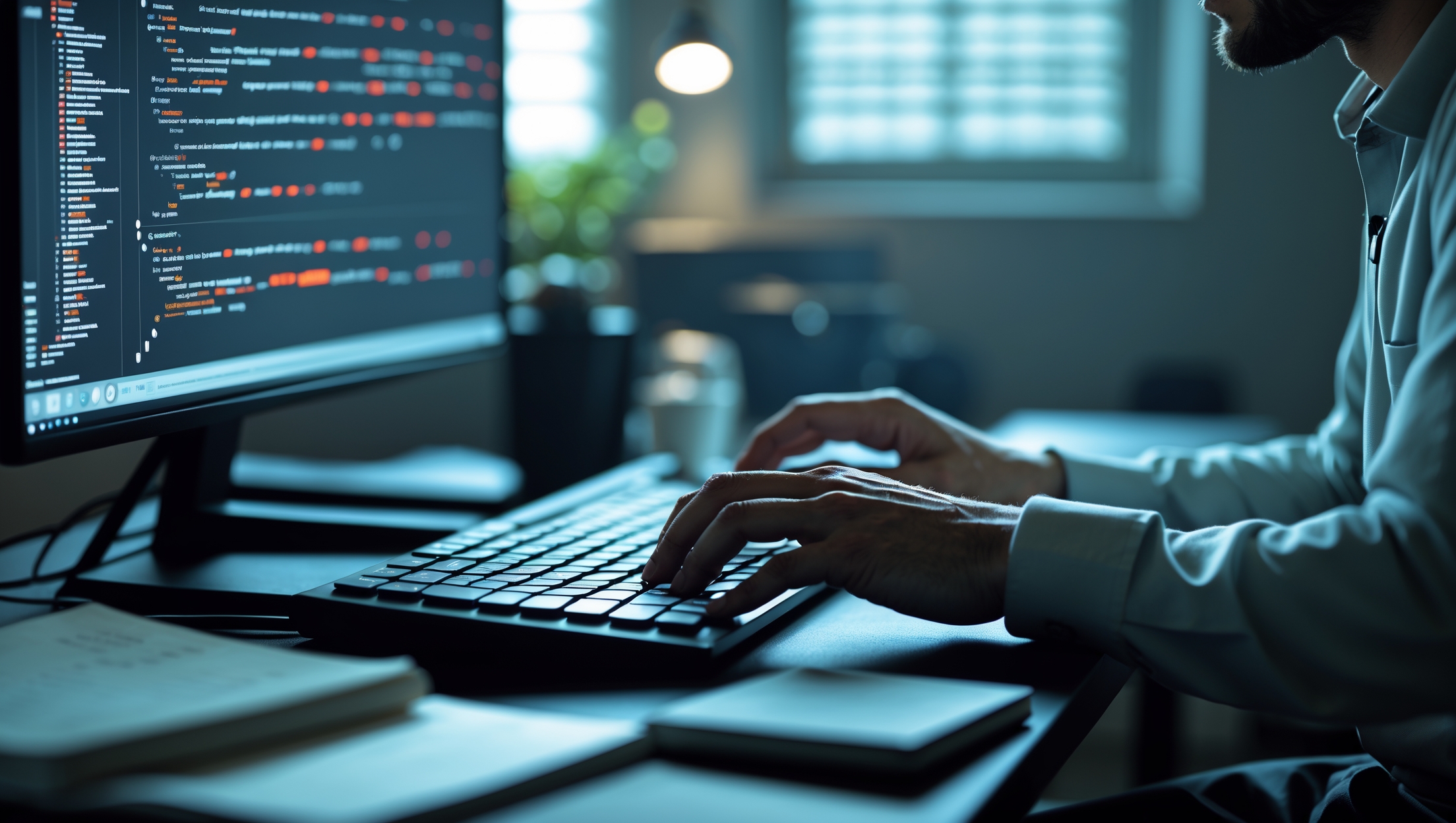 AI coding agent working on a laptop